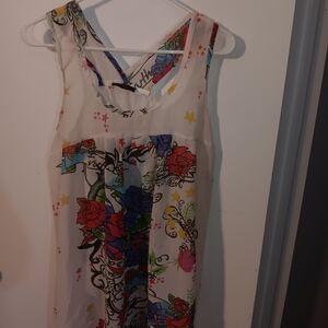 Colorful Floral Sleeveless Women's Top
